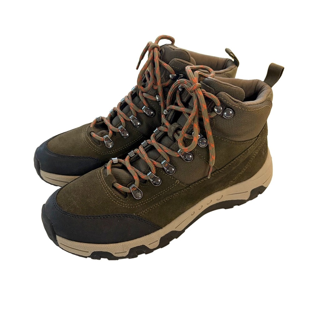 Easy Spirit Women's Suede Wide Mid Ankle Hiking Boots Size 10W Brown-Green NEW